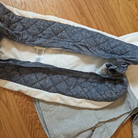 Pottery Barn Kids Grey Linen Crib Skirt/Changing Pad Cover - Picture 6 of 7